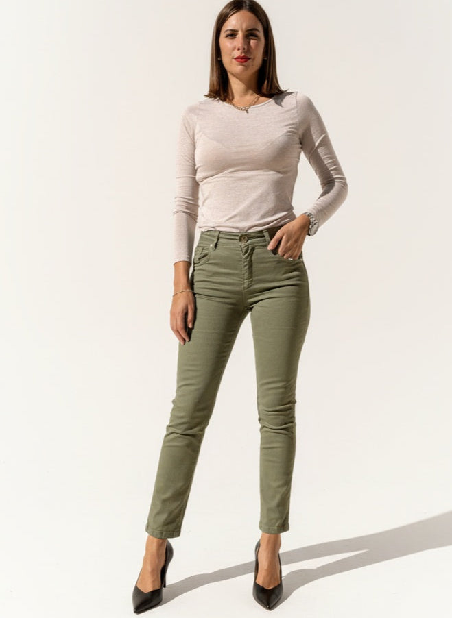 JEANS MIA SLIM VERDE