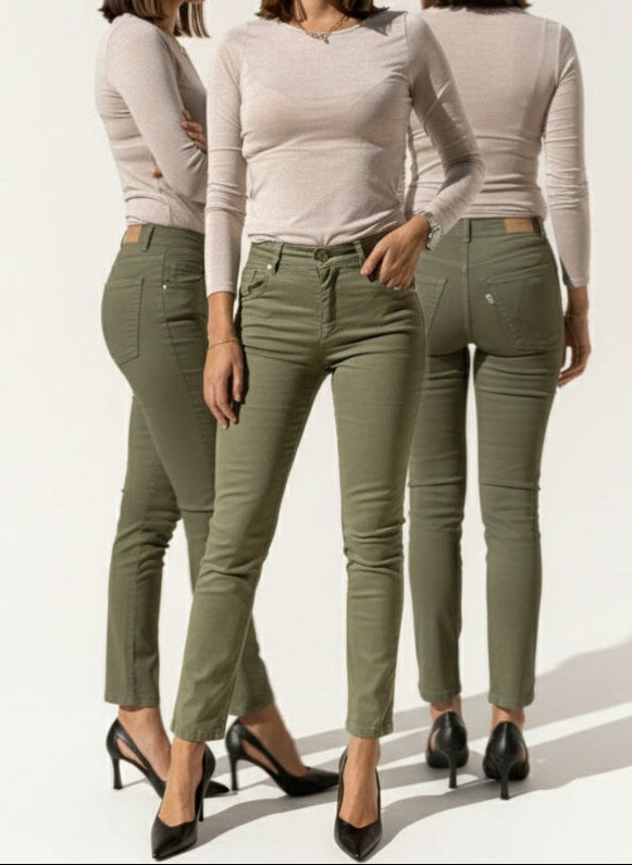 JEANS MIA SLIM VERDE
