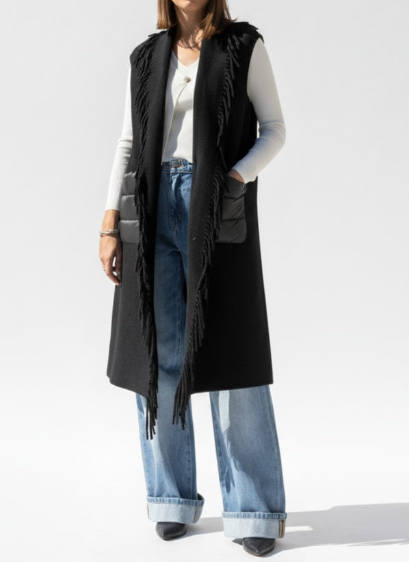 GILET CON TASCONI E FRANGE