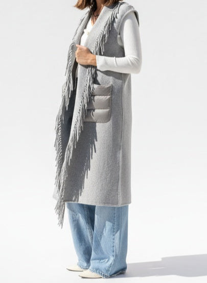 GILET CON TASCONI E FRANGE