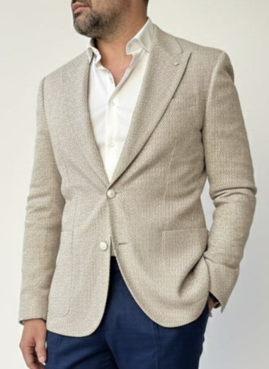 GIACCA MONOPETTO LAVORATA TWEED