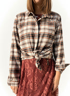 CAMICIA FLANELLA QUADRO NERO E BRUCIATO