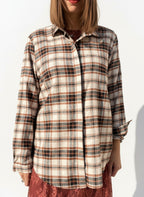 CAMICIA FLANELLA QUADRO NERO E BRUCIATO