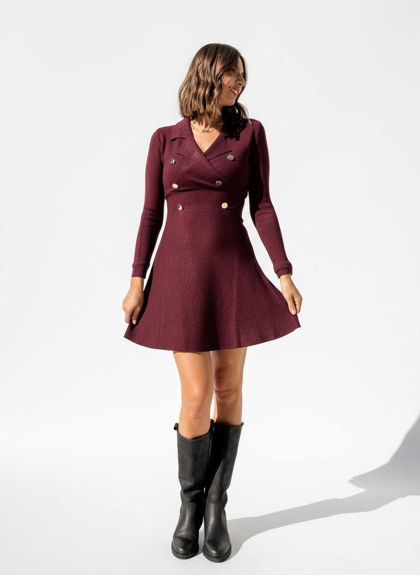 ABITO VISCOSA CON BOTTONI ORO