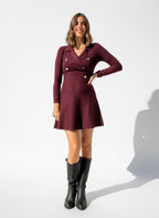 ABITO VISCOSA CON BOTTONI ORO