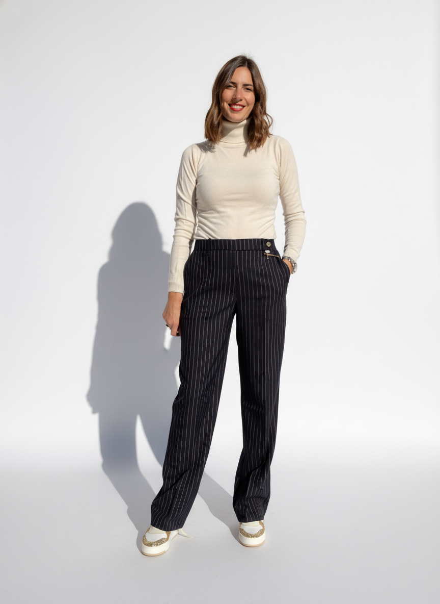 PANTALONE PALAZZO GESSATO