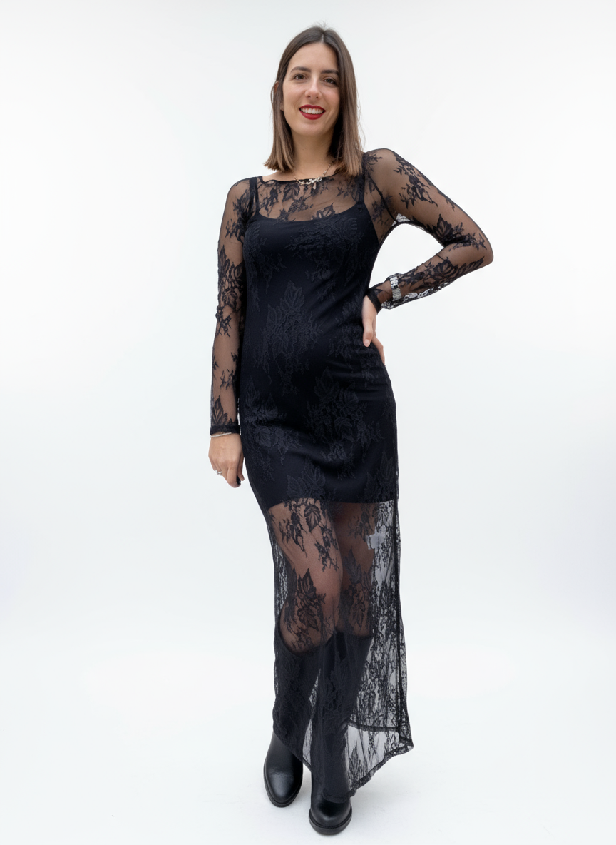 ABITO LUNGO IN PIZZO