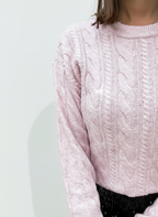 MAGLIONE PAILETTES TRECCIA