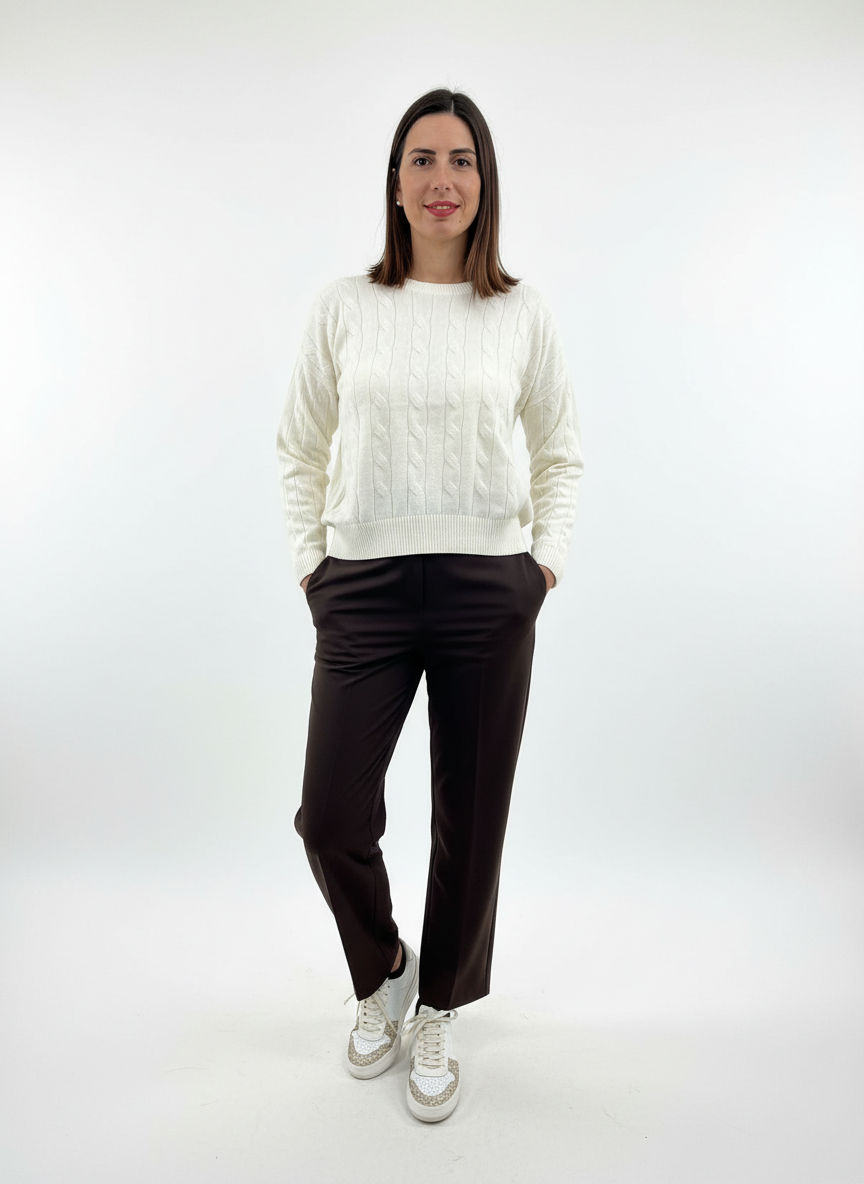 PARICOLLO OVER TRECCE MISTO CASHMERE