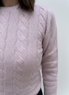 MAGLIONE MISTO CASHMERE A TRECCE