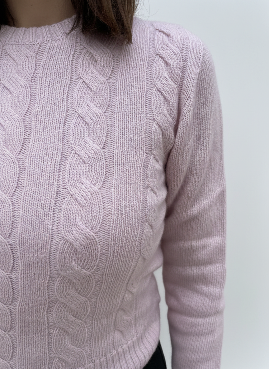 MAGLIONE MISTO CASHMERE A TRECCE