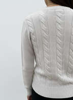 MAGLIONE MISTO CASHMERE A TRECCE