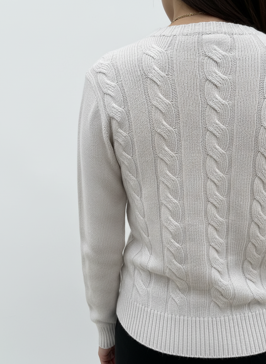 MAGLIONE MISTO CASHMERE A TRECCE