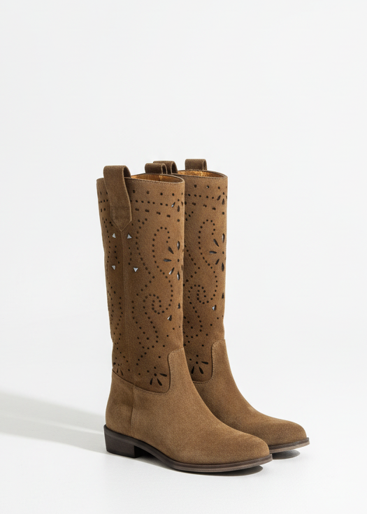 STIVALI PELLE TRAFORATA