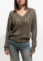 MAGLIONE LUREX TRAFORATO SCOLLO V