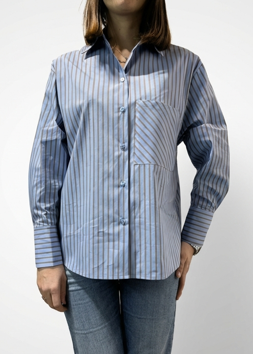 CAMICIA RIGHE TASCHINO