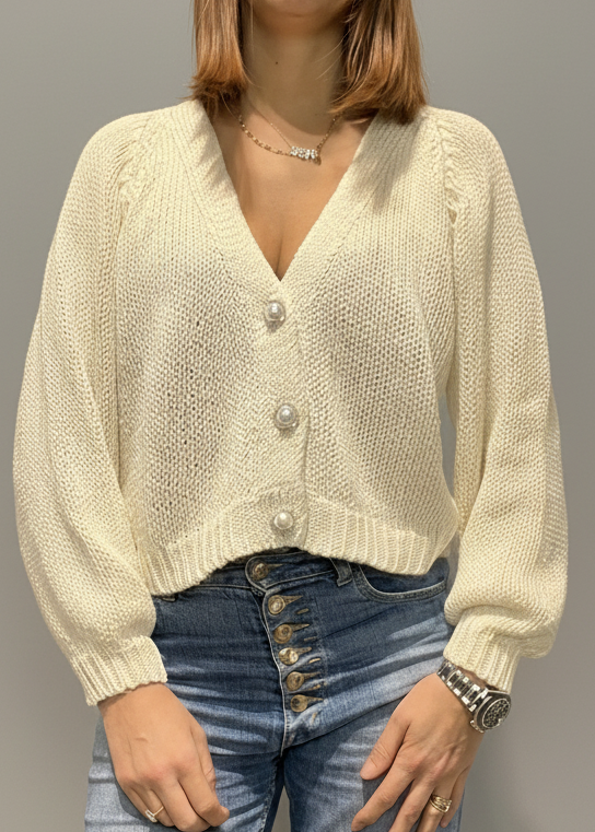 CARDIGAN MAGLIA BOTTONE GIOIELLO