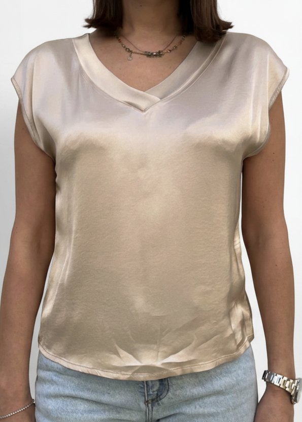 BLUSA SCOLLO V SMANICATA