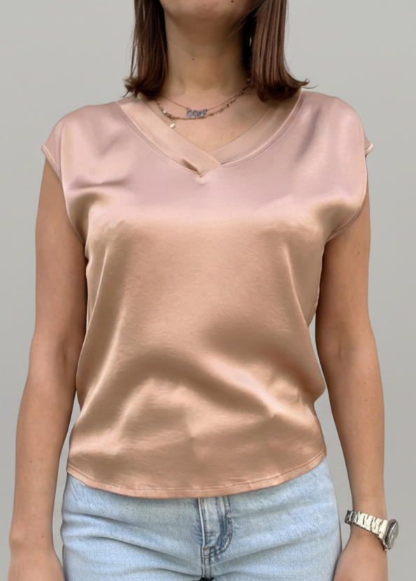 BLUSA SCOLLO V SMANICATA
