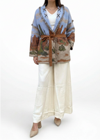 CARDIGAN ETNICO AZZURRO