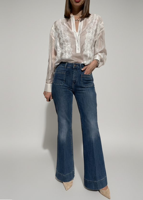 CAMICIA LYOCELL CON PIZZO