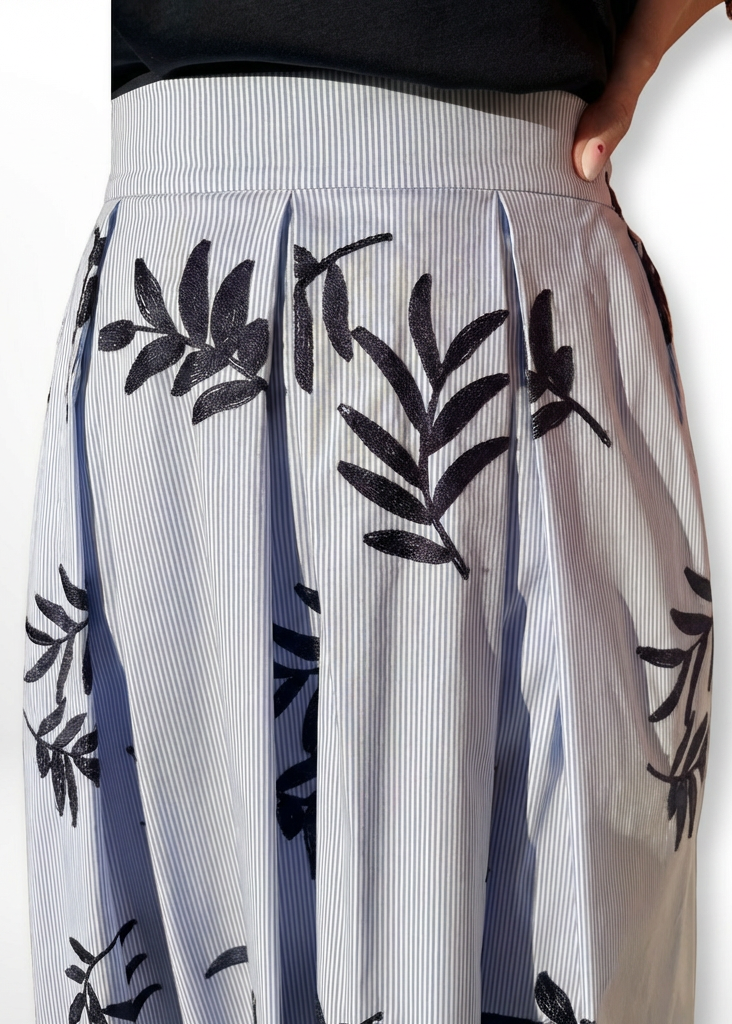 GONNA IN COTONE RICAMATA