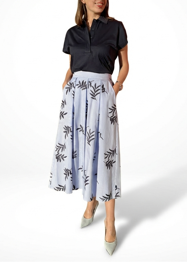 GONNA IN COTONE RICAMATA