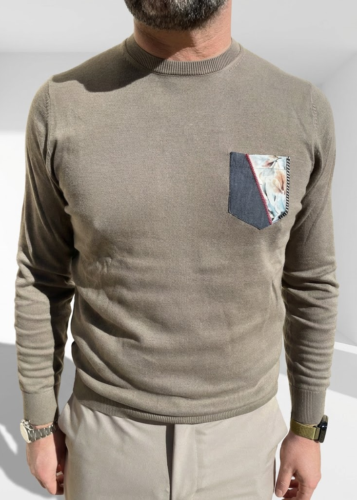 MAGLIONE COTONE CON TASCHINO