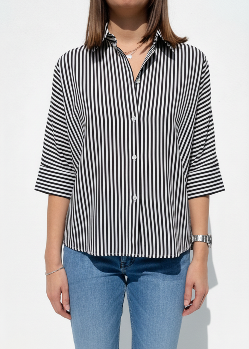 CAMICIA RIGATA MANICA CORTA