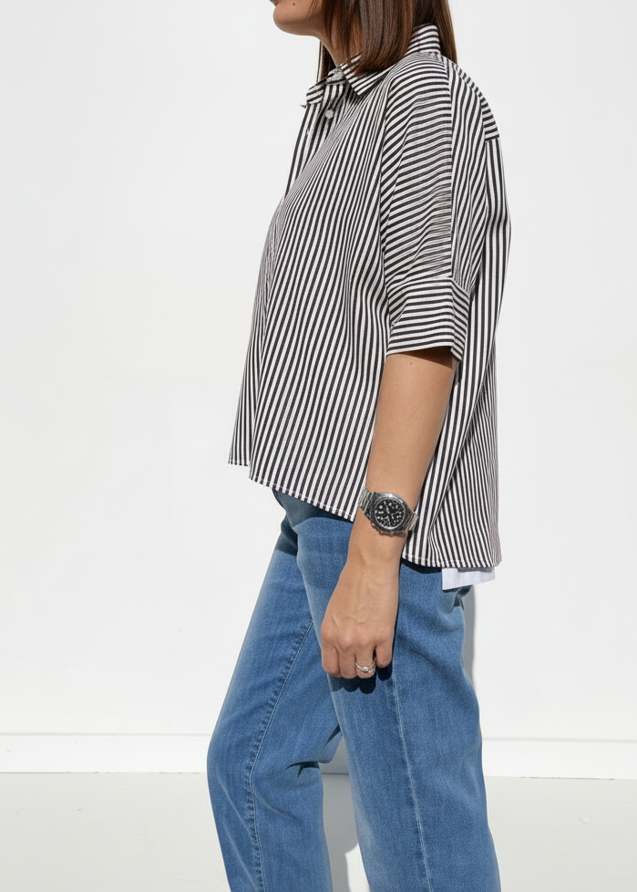 CAMICIA RIGATA MANICA CORTA