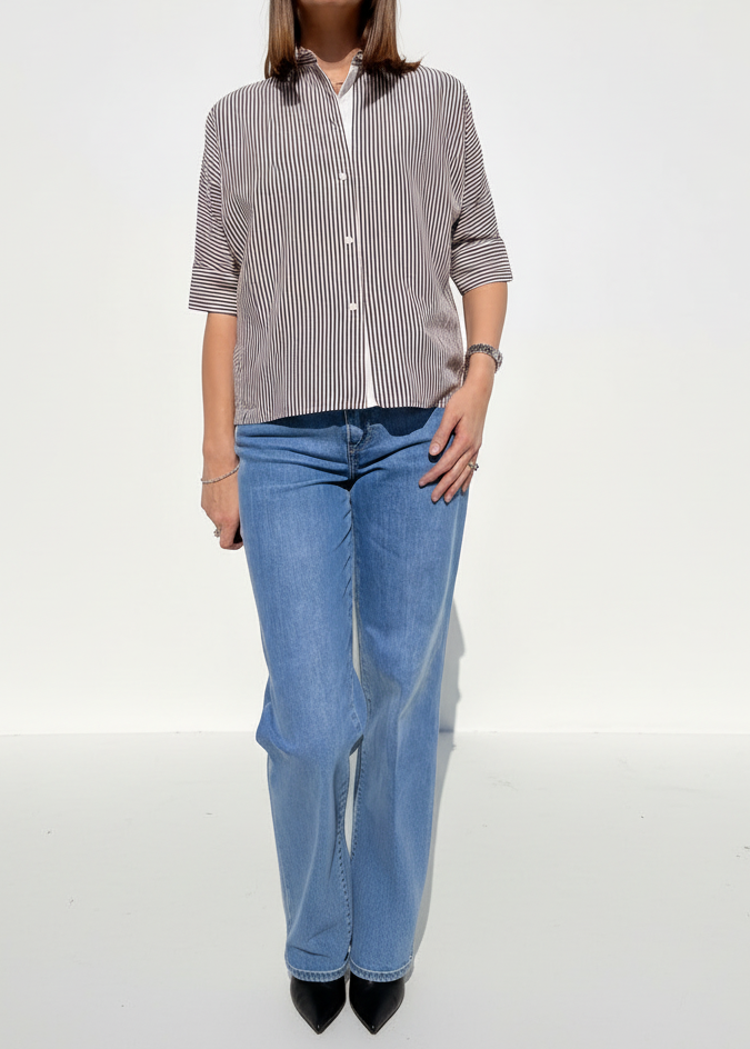 CAMICIA RIGATA MANICA CORTA